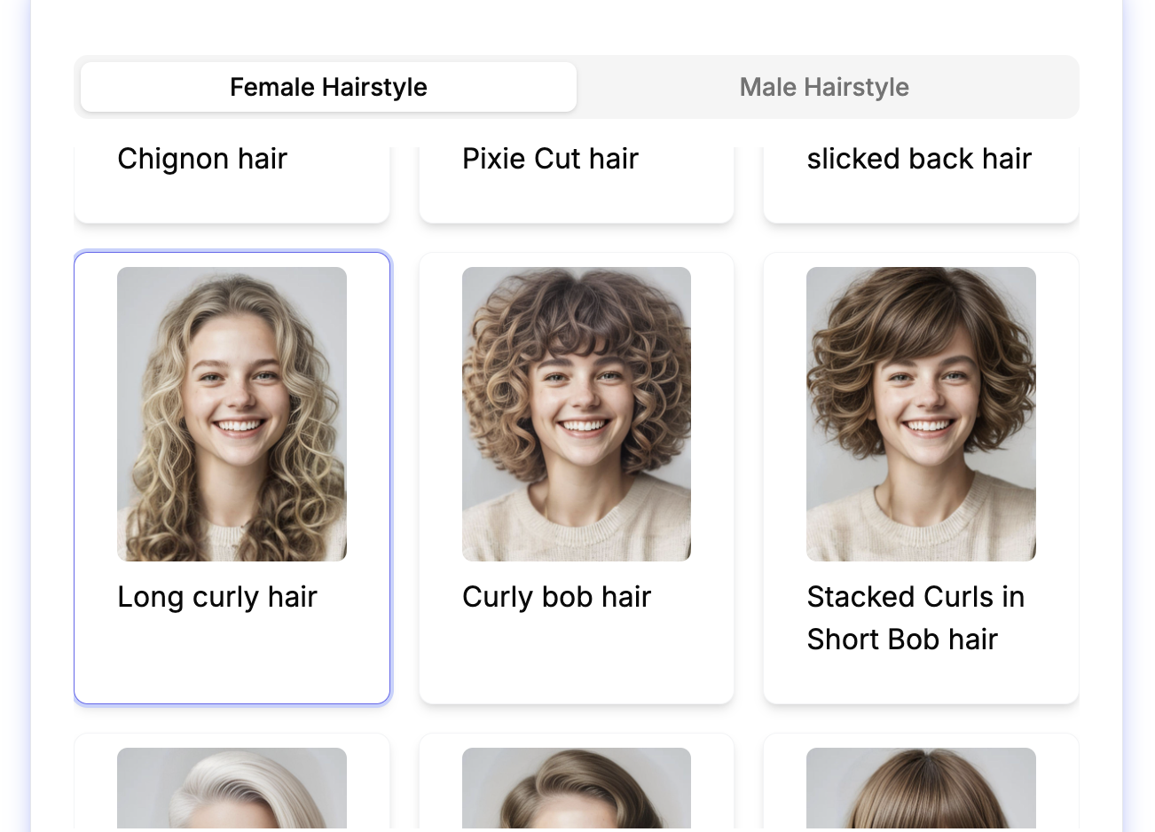 Step 2: Personalize Your Hairstyle and Color